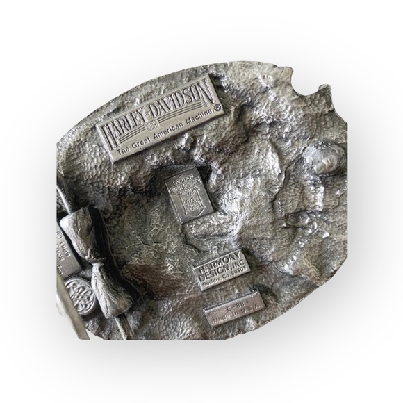 Vintage: Harley Davidson x Harmony Designs ©️1989 ☻ Eagle Rose Metal Belt Buckle - Picture 8 of 13